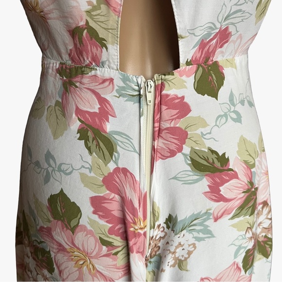 Vintage 90s Floral Rayon Midi Dress | Made in Canada | XS–S - Picture 7 of 9